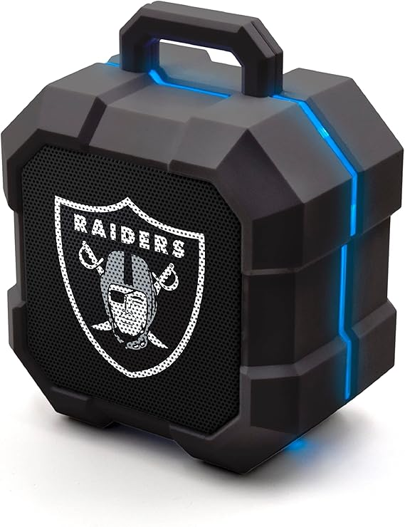 SOAR NFL Shockbox LED Wireless Bluetooth Speaker - Water Resistant IPX4, 5.0 Bluetooth with Over 5 Hours of Play Time - Small Portable Speaker - Officially Licensed NFL, Perfect Home & Outdoor Speaker - The Explore Horizon