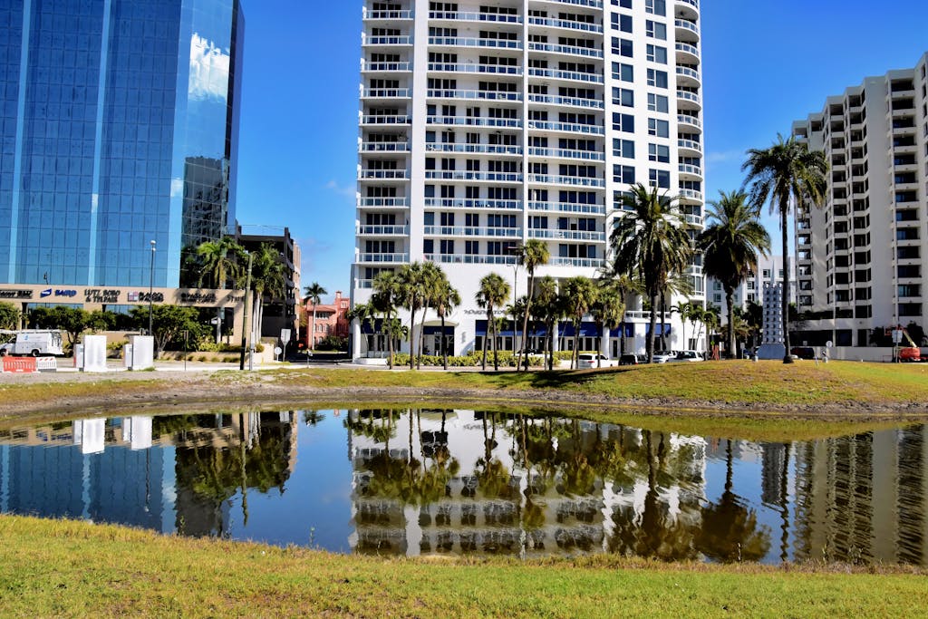 Water Pond near Buildings in Sarasota on Florida - The Explore Horizon