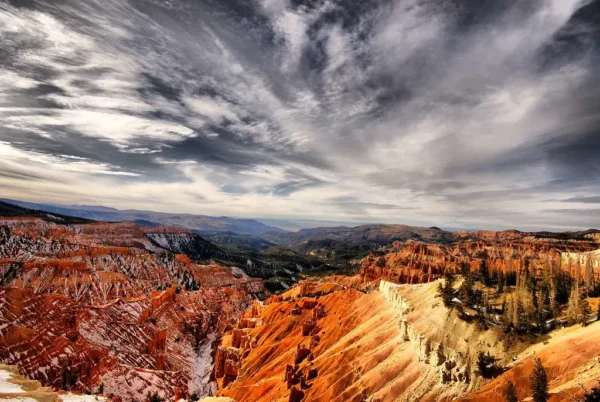 A panoramic view from the top of Bryce Canyon, showcasing stunning rock formations and vibrant colors of Cedar Breaks National Monument. | Cedar Breaks National Monument: The Ultimate Destination for Hikers - The Explore Horizon